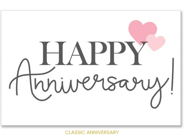 An elegant and sophisticated layout accented with soft pink hearts, designed to celebrate enduring love and partnership.