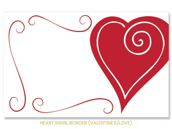 A bold and modern architectural design featuring a prominent red swirl heart, ideal for romantic milestones.