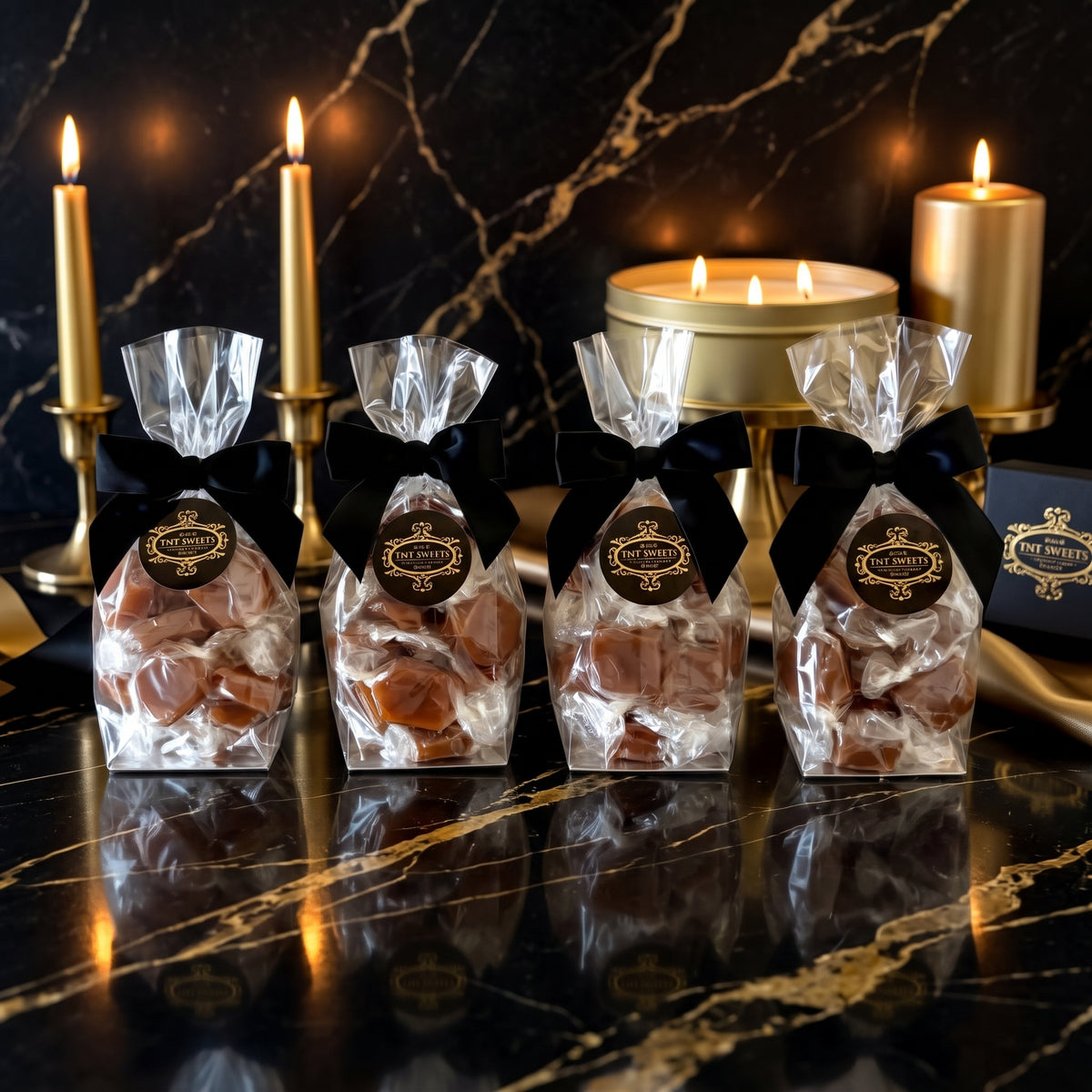 The Crescendo 15-piece caramel flight